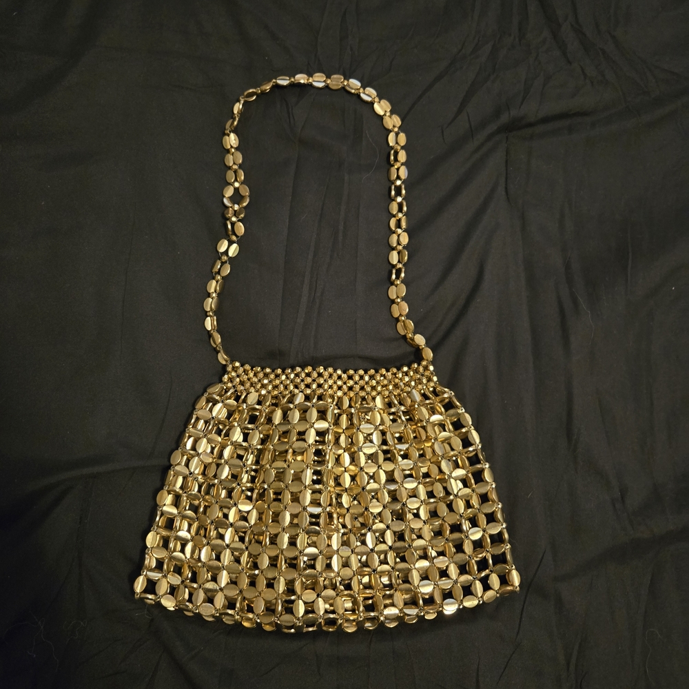 Elegant Gold Beaded Women's Bag